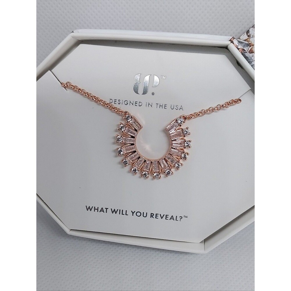 Bomb Party Rose Gold Crystal Sunburst Necklace Stand InThe Spotlight - NWT